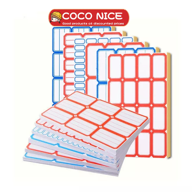 Nhãn Dán Ghi Tên Tự Dính Màu Đỏ Đa Năng