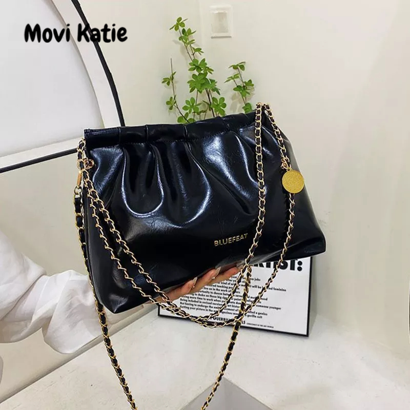 Movi Katie Túi Tote Đeo Vai Cỡ Lớn Phối Dây Xích Thời Trang Cho Nữ