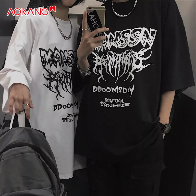 Áo thun AOKANG tay ngắn cổ tròn in họa tiết độc đáo