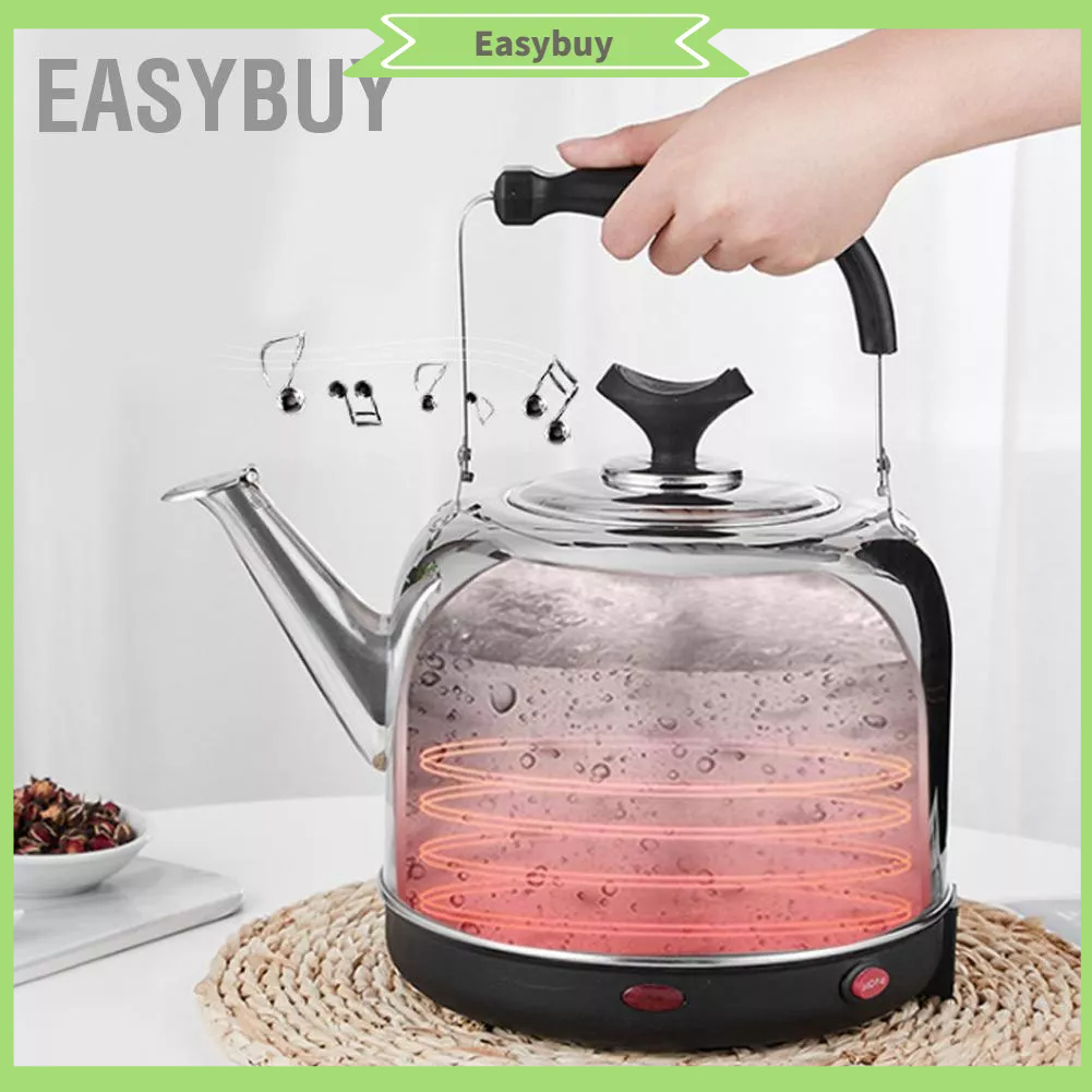 Easybuy 5L Gia Đình Bằng Thép Không Gỉ Ấm Siêu Tốc Nước Nồi Làm Nóng Phích Cắm Châu Âu 220V