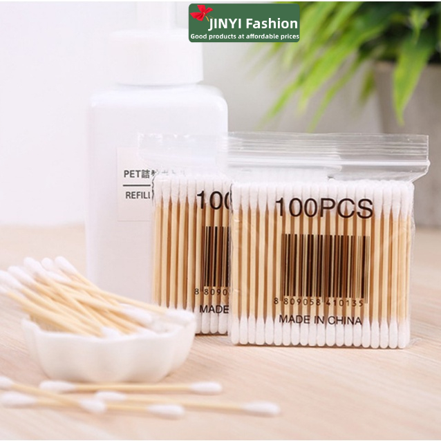 Set 100 Tăm Bông cotton Hai Đầu Dùng Một Lần Đa Năng Tiện Lợi