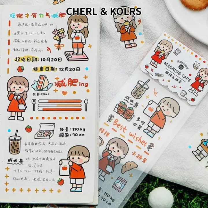 CHERLKOLRS Miếng Dán Trang Trí Hành Lý Phong Cách Hàn Quốc Dễ Thương