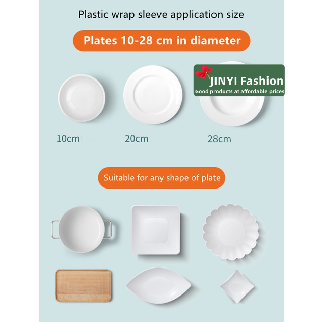 Set 50 Màng Bọc Thực Phẩm Bằng Nhựa Co Giãn Đa Năng Phân Hủy Được Ốp