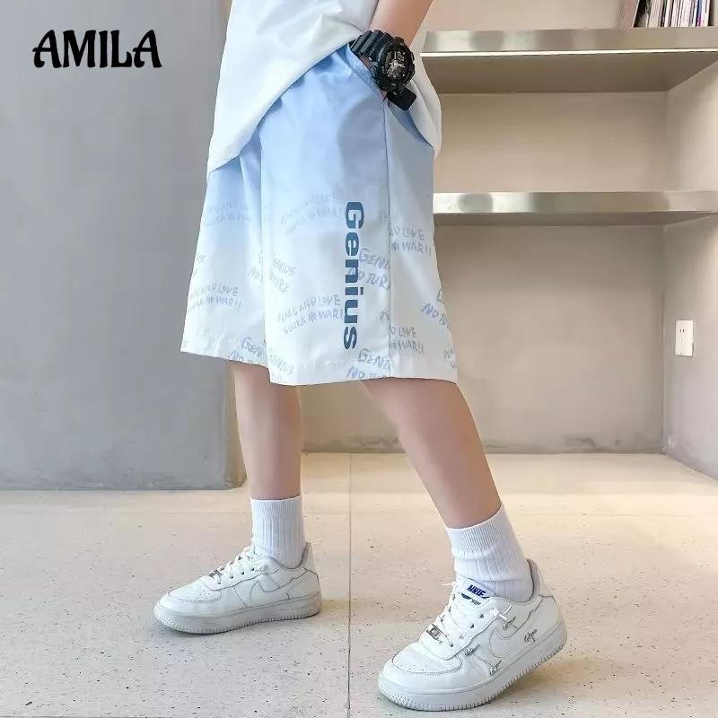 AMILA  Quần Short Thể Thao Mỏng Màu gradient Thời Trang Hàn Quốc Cá Tính Cho Bé Trai