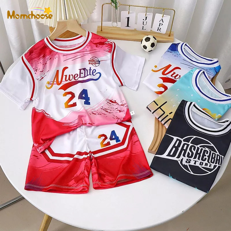MOMCHOOSE Áo Thun Ngắn Tay Và Quần short Thể Thao Bóng Rổ Thời Trang Mùa Hè Mới Dành Cho Nam Nữ