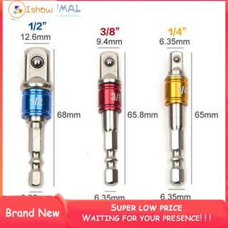 Impact set drill driver adapter 1/4″ shank bit 3/8" 3pcs 1/2" hex 1/4" socket