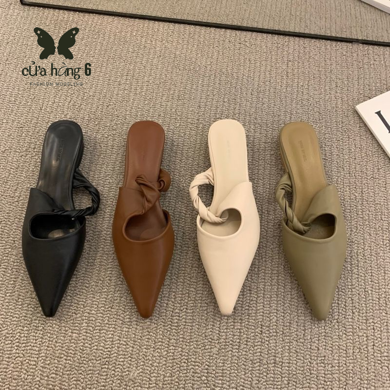 🙌 Dép Bít Mũi Nhọn Đế Bằng Phong Cách Pháp Thời Trang Xuân Hè Hàng Mới 2023