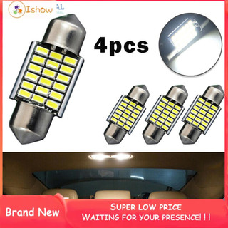 Set 4 bóng đèn led 12V 18 Smd 6000K ánh sáng trắng dành cho ô tô