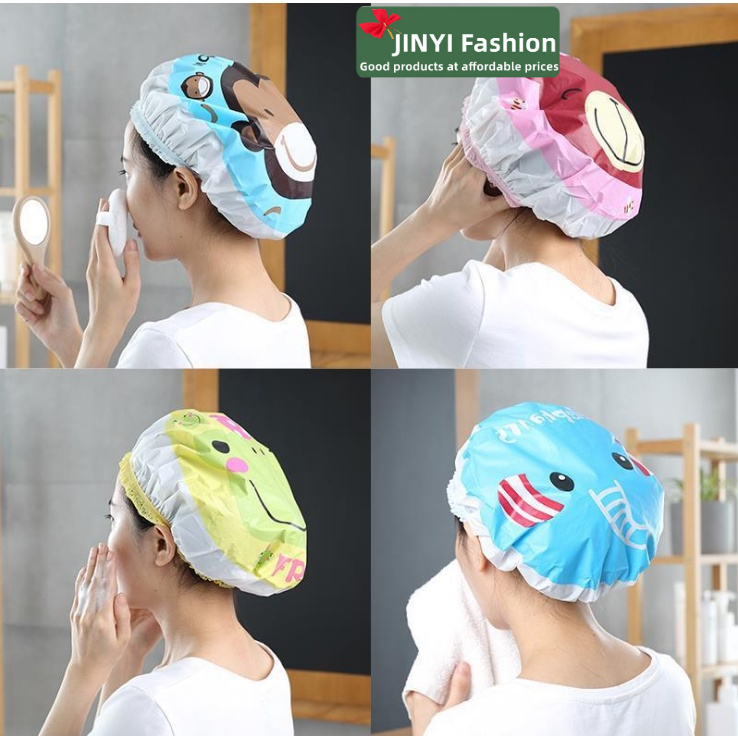Mũ Trùm Tóc Khi Tắm Chống Thấm Nước In Họa Tiết Hoạt Hình Dễ Thương