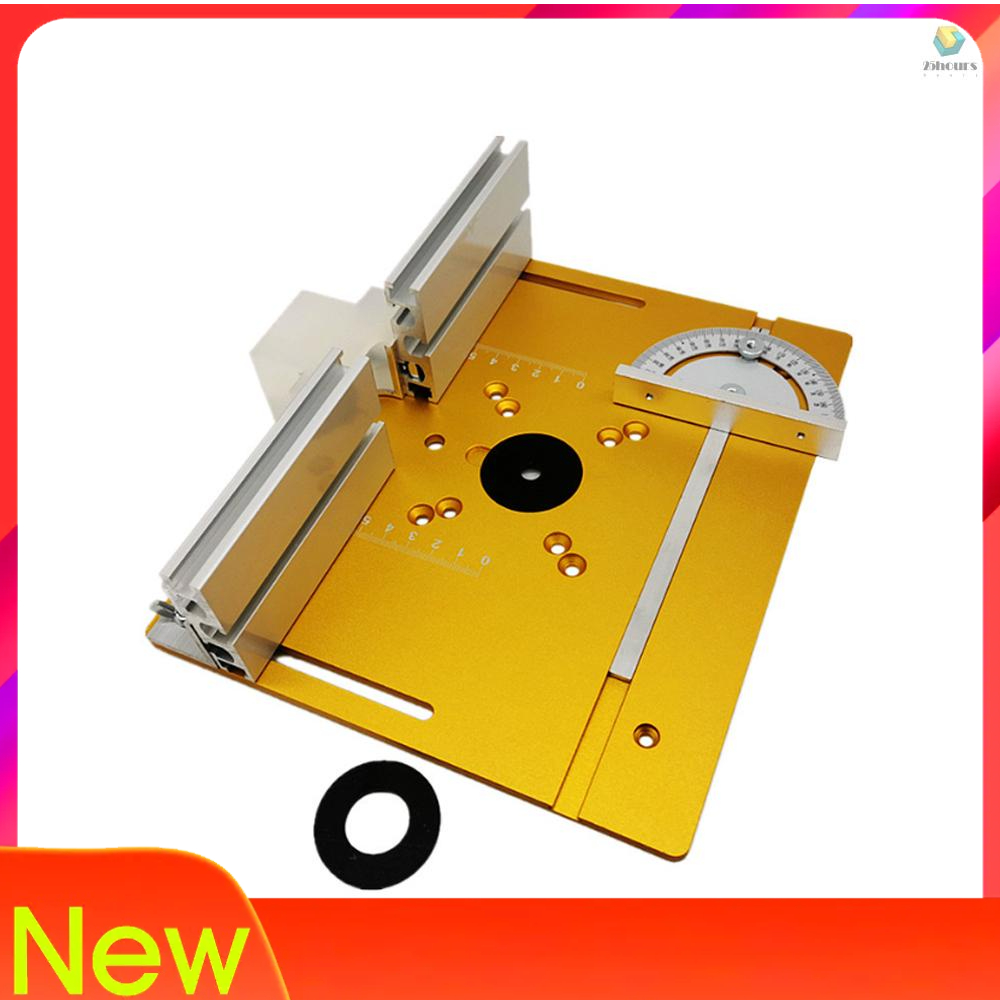 Bộ 3 Tấm Chèn Bộ Định Tuyến Bằng Hợp Kim Nhôm Lật Chuyên Dụng Chạm Khắc Gỗ Với Thước Đo Góc Bàn