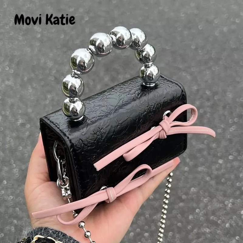 Movi Katie Túi Đeo Vai Mini Đựng Tai Nghe Đính Nơ Phối Dây Xích Thiết Kế Dễ Thương Cho Nữ