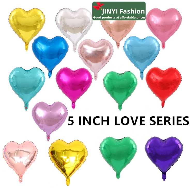 Bong Bóng Nhôm Hình Trái Tim 5 Inch Dùng Trang Trí Tiệc Sinh Nhật