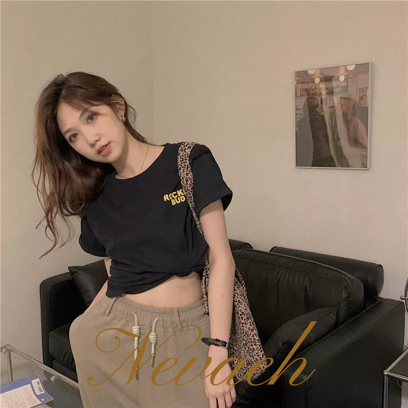 Áo Thun Ngắn Tay Dáng Rộng In Họa Tiết Thời Trang Hàn Quốc Cho Nữ