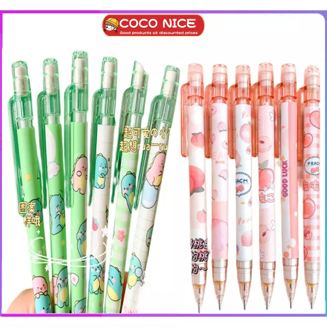 Bút Chì Bấm Tự Động 0.5mm-0.7mm In Họa Tiết Hoạt Hình Dễ Thương Cho Học Sinh