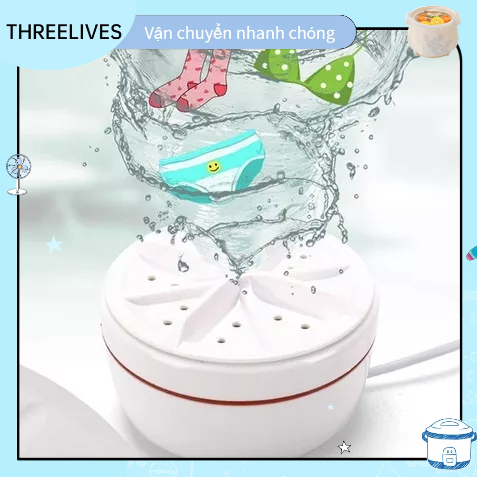 Máy Giặt Mini,Củ Máy Giặt Turbo Siêu Âm Mini,Thiết kế có thể gập lại Làm sạch Chu trình tự động USB,Quần áo trẻ em vớ ký túc xá với máy giặt THREELIVES