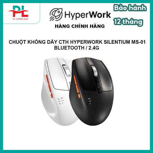 Chuột không dây CTH HyperWork Silentium MS01-kết nối bluetooth/2.4G (USB-A/USB-C)-Hàng Chính Hãng