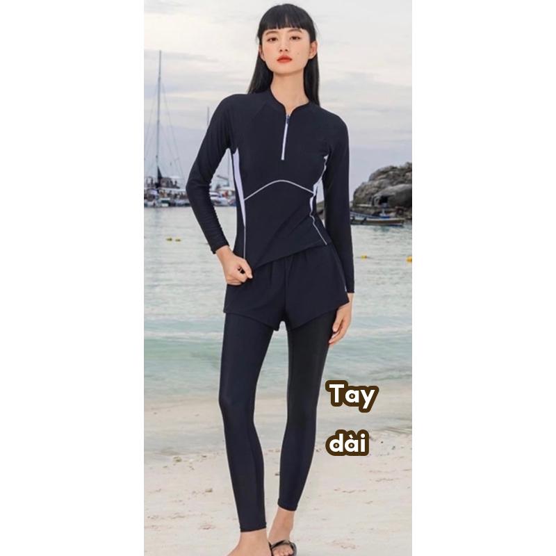 BIGSIZE M-3XL- BSTNEW Đồ bơi nữ big size kín đáo tay dài quần dài 2 lớp- Bikini đi biển che nắng thời trang- shopnabi