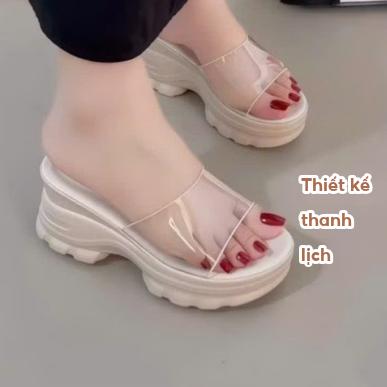 Dép Xuồng Nữ Cao 8cm Ngọc Trinh Store Quai Trong Mike Mũi Nhọn - Mã KB088_L1A.