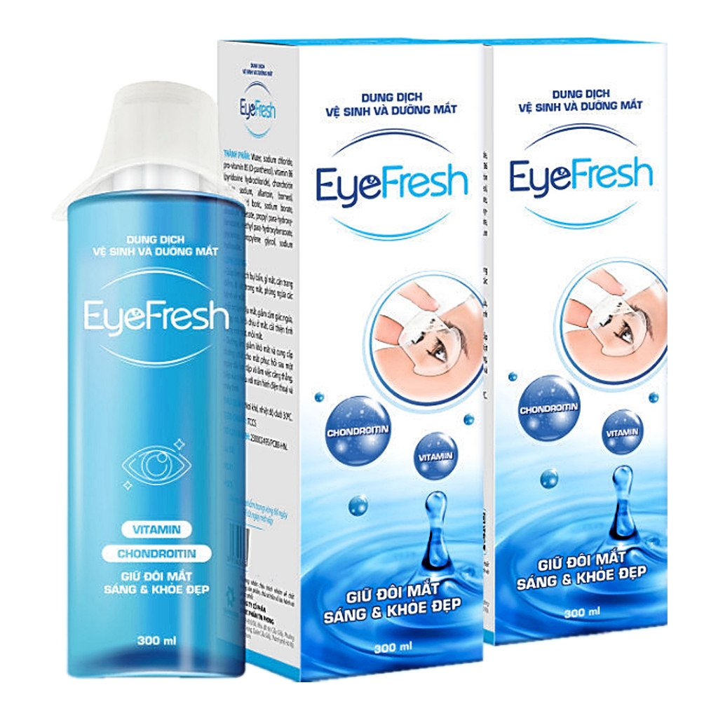 Dung Dịch Rửa Mắt EyeFresh 300ml - Làm Sạch Sâu & Dưỡng Ẩm Mắt, Combo 2 Lọ Hoặc 1 Lọ