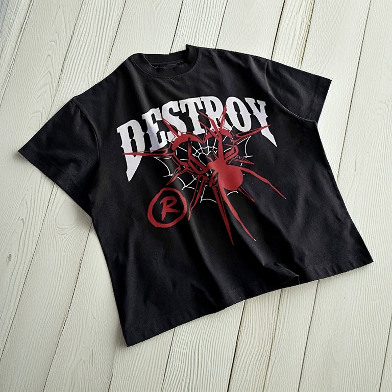 Áo thun Destroy Spider Print Short Sleeve T-Shirt - Cotton - Brand Destroy Studio