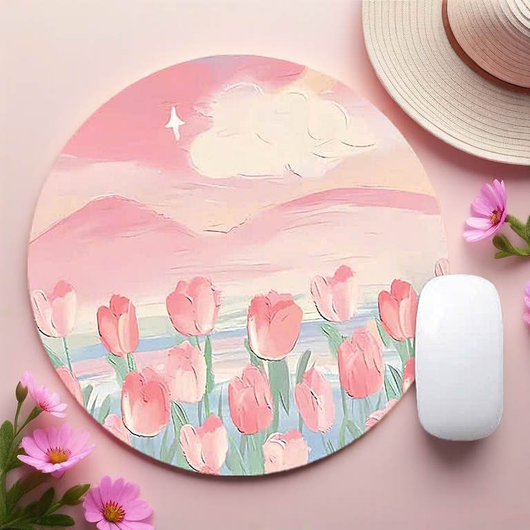 Lót chuột, bàn di chuột hình tròn 20x20 cm chống trượt, di chuột êm