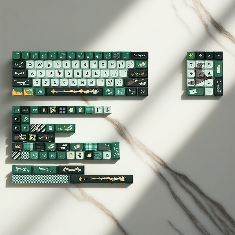 Keycap Harry Potter Slytherin - MDA Profile - PBT dyesub cao cấp 158 Phím