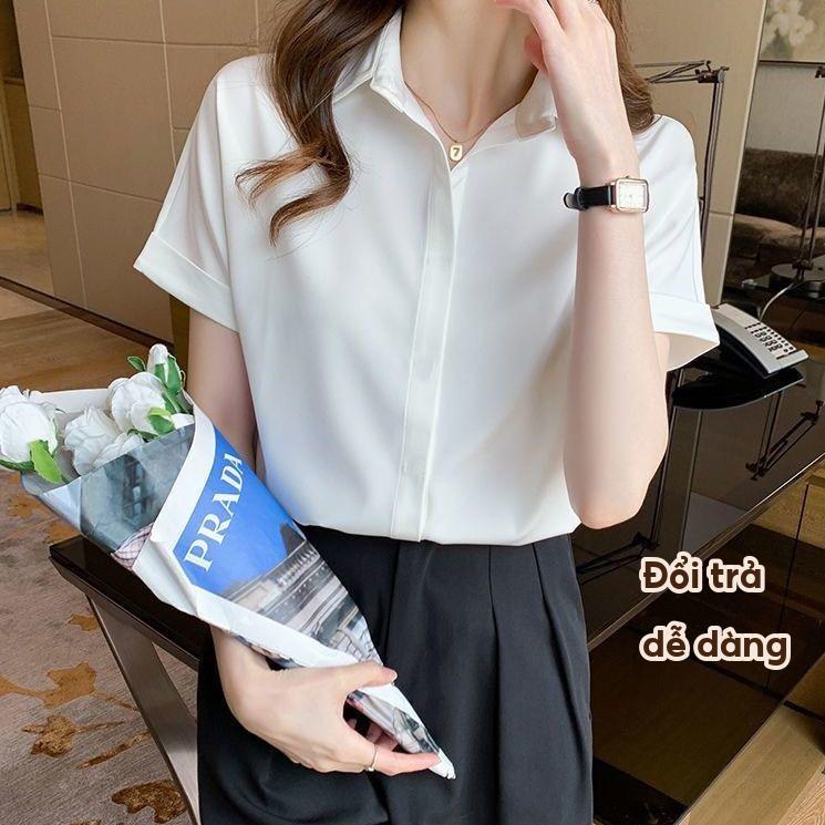 Áo Sơ Mi Trắng Tay Ngắn Nữ Rymola, SơMi Ngắn Tay,Thời trang Công Sở, Somi Trắng Bigsize, Chất Vải Cotton Không Nhăn