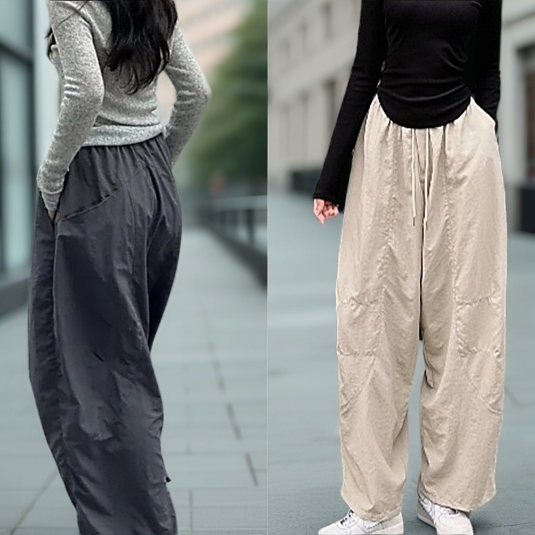 Quần Kaki Ông Rộng Lưng Thun CÓ Dây Rút Dễ Vận Động Phong Cách Nhật Bản Mã 8386