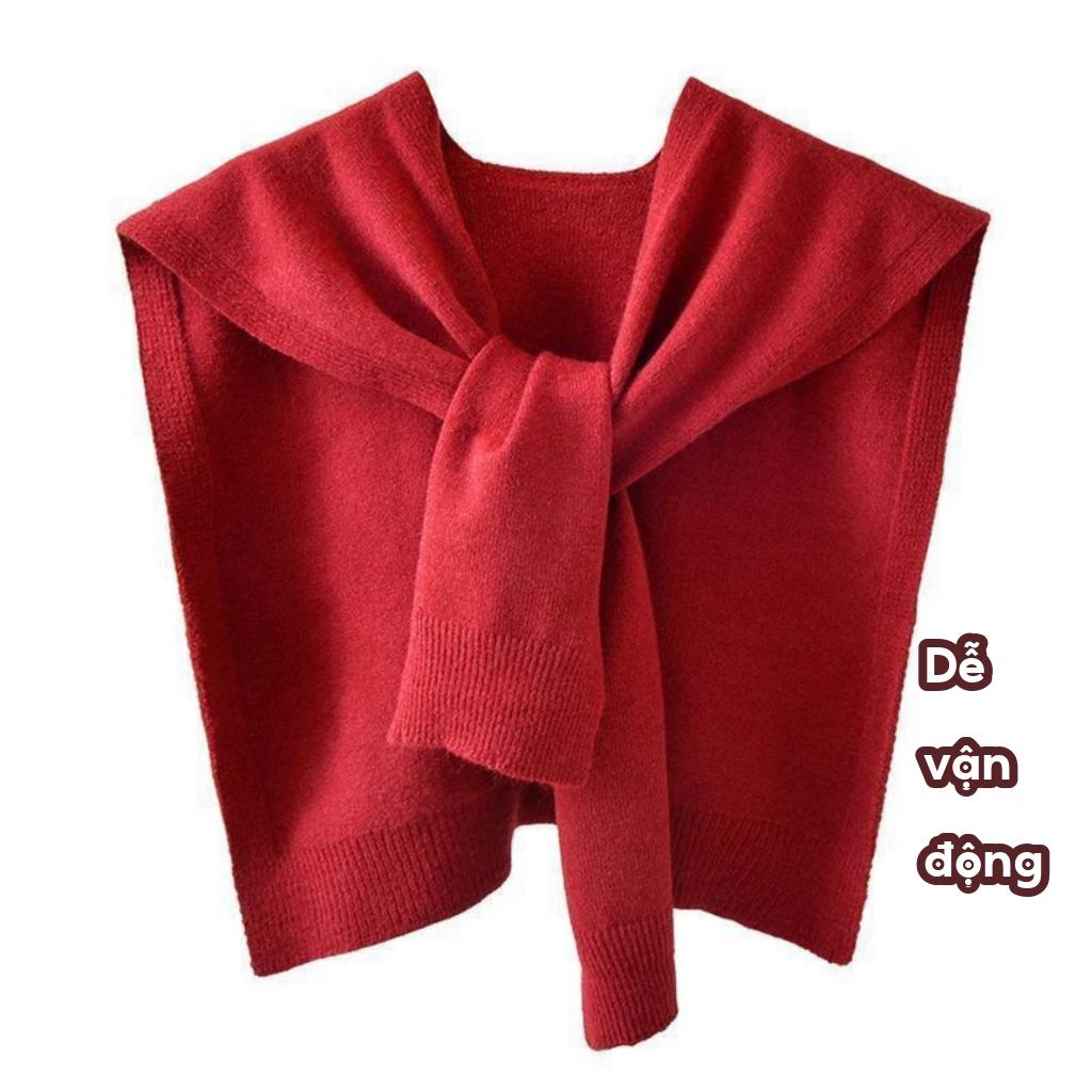 Khăn Khoác Áo Kiểu Choàng Đơn Giản Trơn Phối Áo Thun Sơ Mi Đáng Yêu Style Hàn Quốc Chất Len Hot Trend | Vui Vẻ Shop