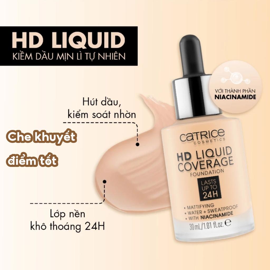 Kem Nền Che Phủ Kiềm Dầu 24H Catrice HD Liquid -Hàng Chính Hãng