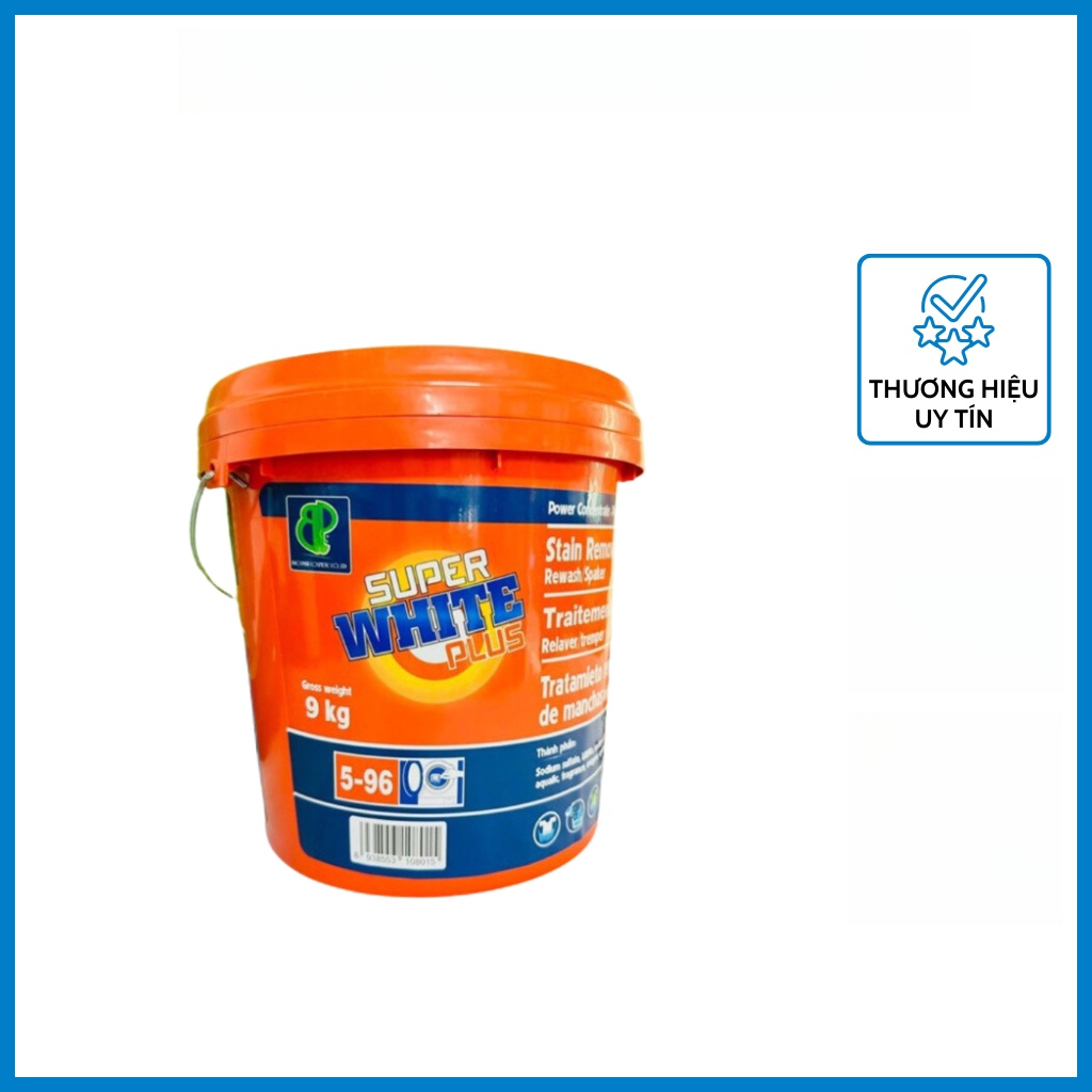 Bột Giặt Super White Plus Hương Nước Hoa Xô 9kg, Mẫu mới - Chính Hãng