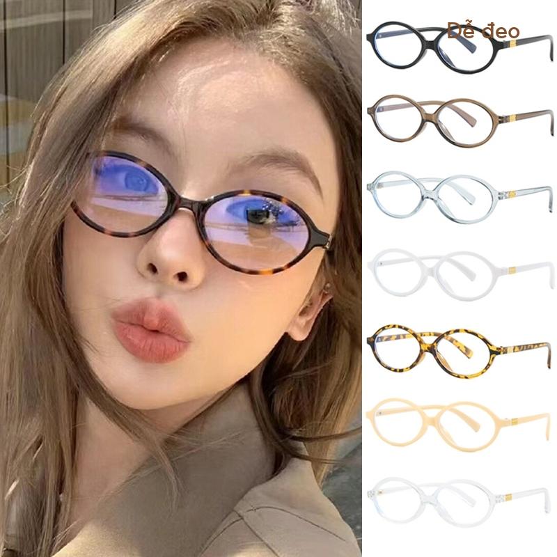 🎶Value Kính Mát Gọng oval Chống Ánh Sáng Xanh y2k Họa Tiết Da Báo Thời Trang Cho Nữ cách hàn quốc hot trend