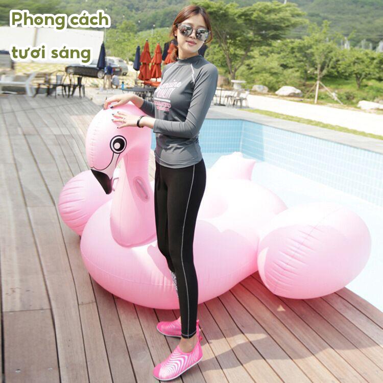 Bộ đồ bơi nữ dài tay, quần dài 3 mảnh dành cho nữ mùa hè áo xám Genuine mã L22