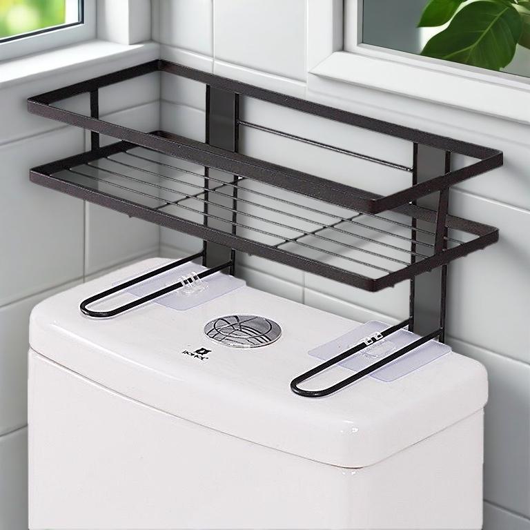 Kệ bồn cầu, kệ nhà vệ sinh gác bồn toilet - Thiết kế sang trọng - Tải trọng 6kg -Sơn tĩnh điện