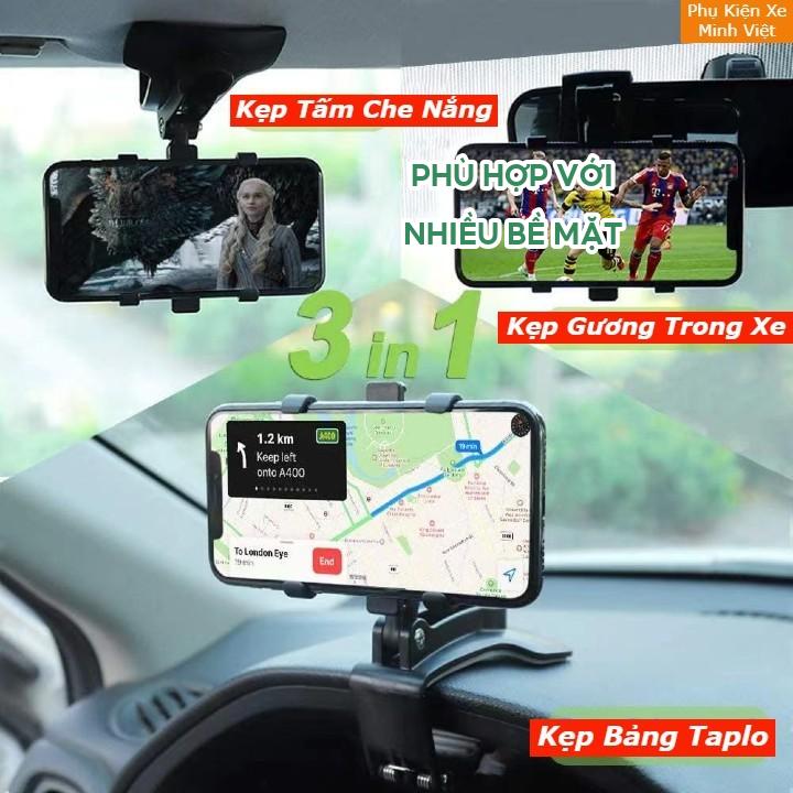 Giá Đỡ Điện Thoại Ô Tô Cao Cấp Xoay 360° – Gắn Taplo, Kính Chắn Gió – Chống Trượt, Dễ Dàng Lắp Đặt