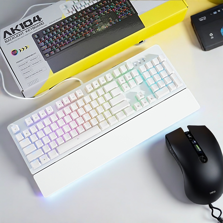 BÀN PHÍM CƠ GAMING ASESTEK AK61, AK68, AK87, AK104 led RGB 20+ CHẾ ĐỘ Blue Switch