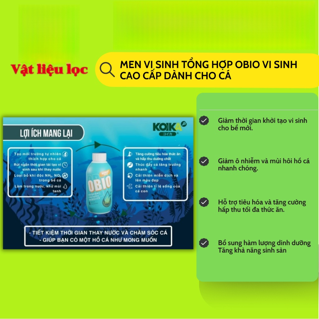 Men vi sinh Tổng hợp OBIO vi sinh cao cấp dành cho cá