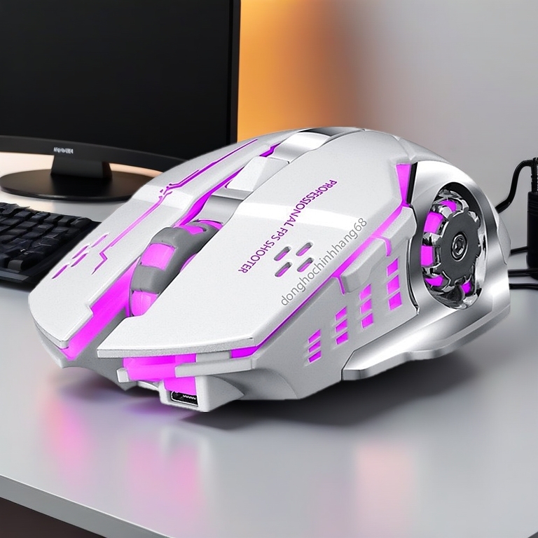 Chuột Gaming Không Dây T28 Dành Cho Game Thủ Chống Ồn Có Đèn LED Chơi Game Cực Đã Bảo Hành 12 Tháng