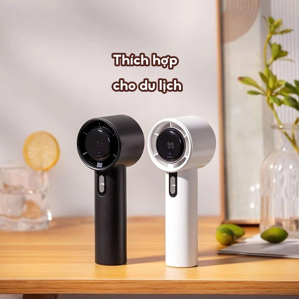 【Tặng Dây Đeo + Dây Sạc】Quạt Cầm Tay Turbo Tốc Độ Gió Cực Mạnh - Quạt Làm Mát Nhanh,Quạt tích điện mini pin cao 5000 mah