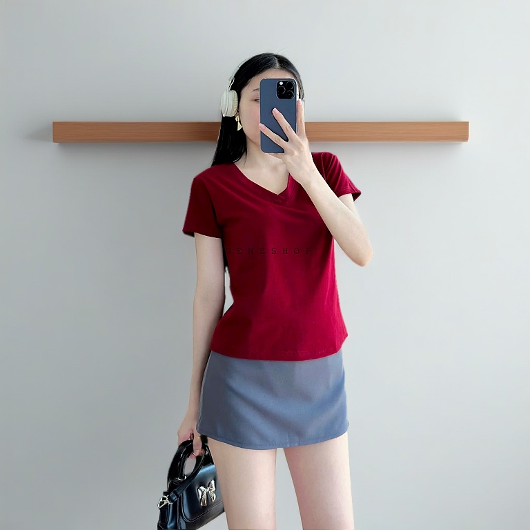 ÁO THUN  BABYTEE Cổ Tim Trơn DỄ PHỐI ĐỒ COTTON MỀM MỊN ĐI HỌC, ĐI LÀM, ĐI CHƠI 2026