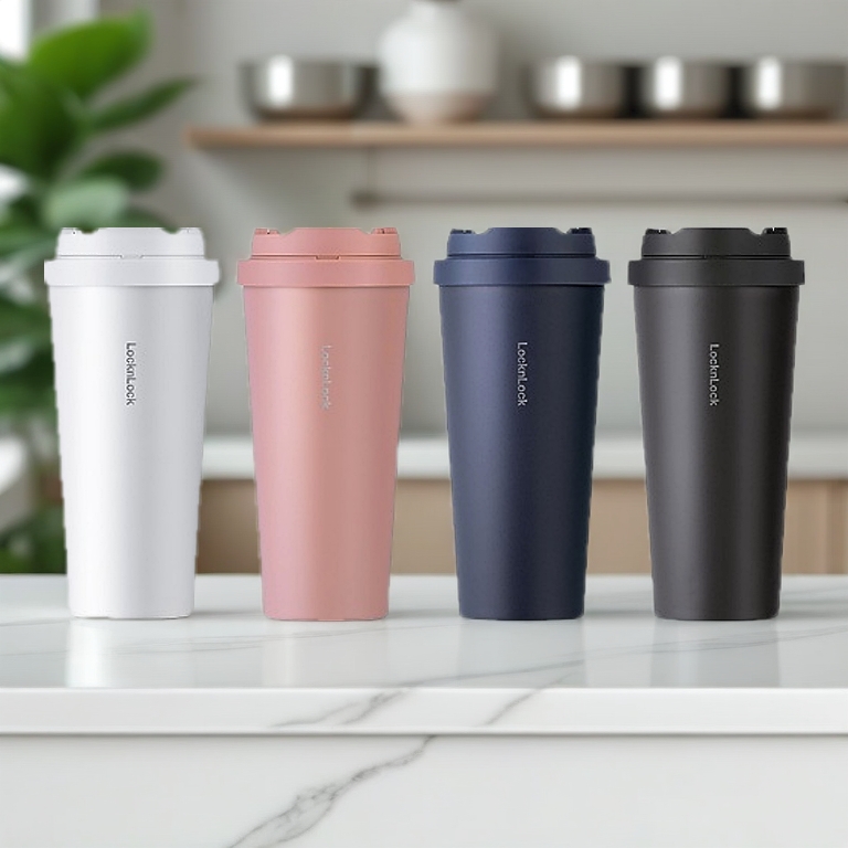 Ly giữ nhiệt LocknLock 550ml Energetic One-Touch 6 Màu LHC3249 , mở nắp một chạm, inox 316L - K-MALL