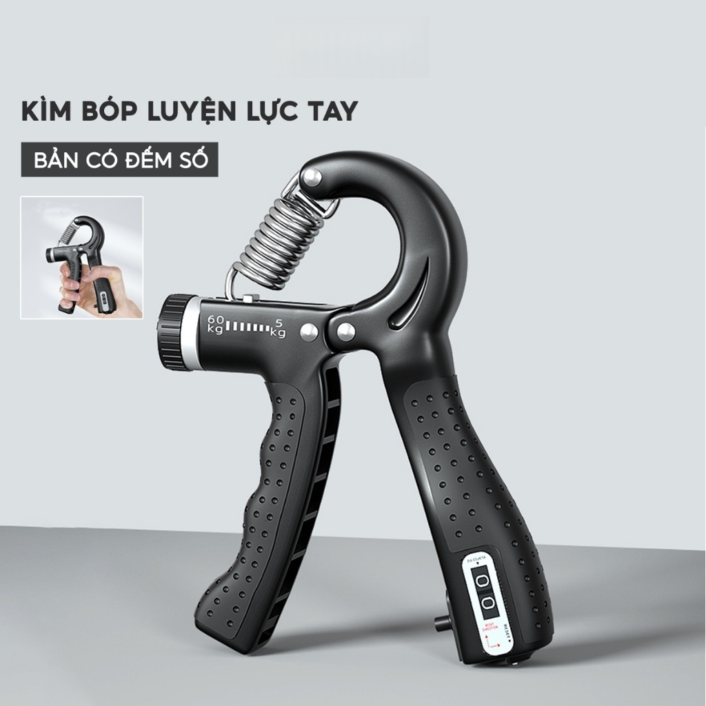 Kìm Bóp Tập Cơ Tay JYoohome Thép Carbon Có Đếm Số Tự Động, Dụng Cụ Tập Gym Tập Cơ Ngón Tay 60-100kg