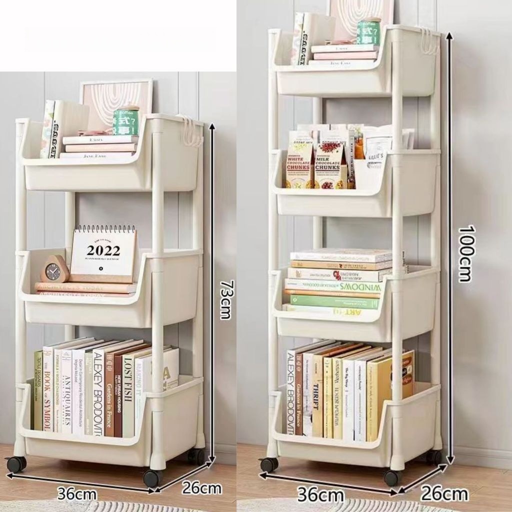 Kệ đựng đồ có bánh xe, kệ để đồ đa năng 3/4/5 tầng chuyên dùng cho học sinh sinh viên, mẹ bỉm sữa, spa, tiệm nail