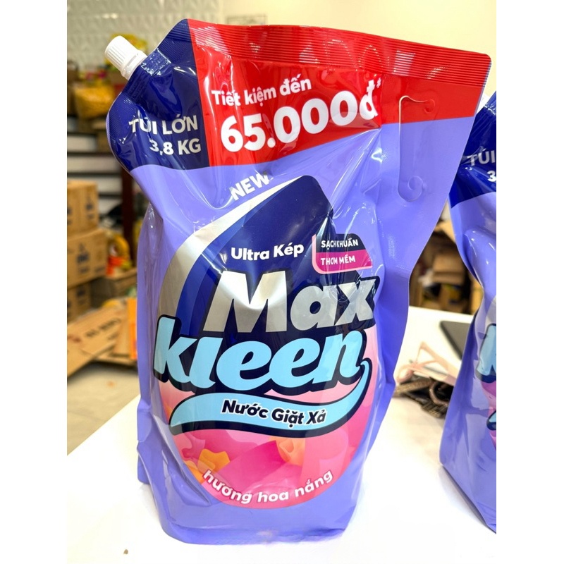Nước Giặt Xả Max Kleen Túi 3,8Kg Hương Huyền Diệu/Hoa Nắng/Sớm Mai