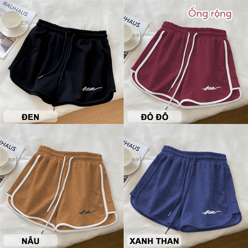 Quần Đùi Nữ Ống Rộng Tập Gym Nỉ Da Cá Mặc Nhà HAVENA QN02