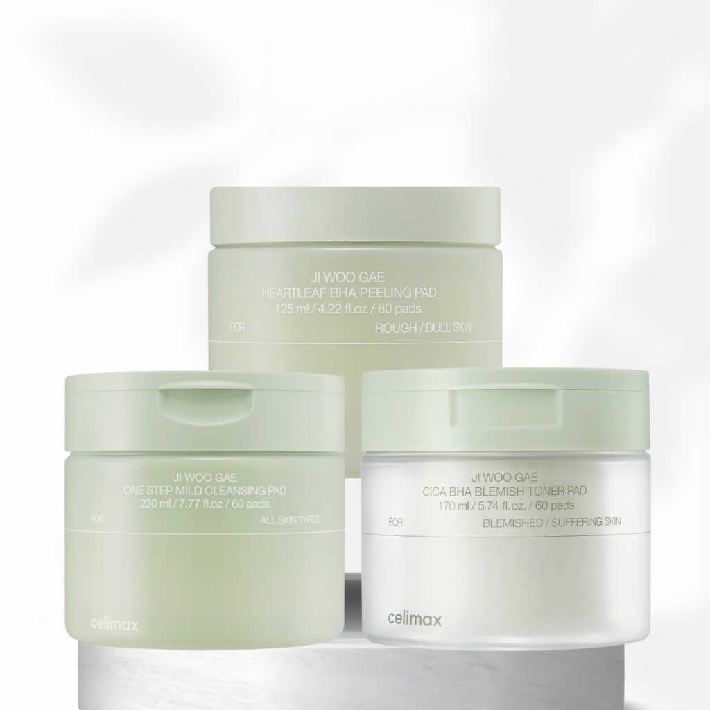 Toner Pad Tẩy TBC CELIMAX Ji Woo Gae Heartleaf BHA Peeling/ Cica BHA Blemish/ One Step Mild Cleansin