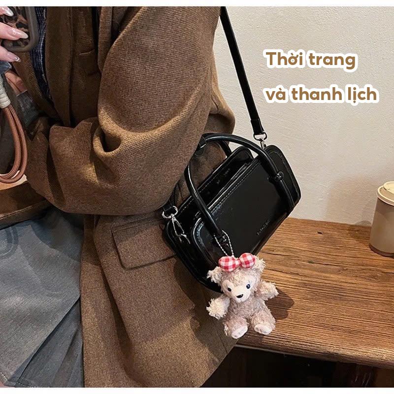 Túi Xách Cầm Tay Nữ Dáng Hộp Quai Xách Phối Nut Da Mềm Nổi Bật Đi Làm, Đi Chơi Phong Cách Hàn Quốc DK159