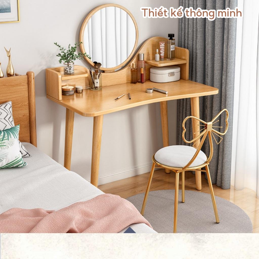 Bàn trang điểm có gương và giá để đồ, kết hợp bàn học, bàn làm việc, bàn trang điểm, bàn phấn có gương