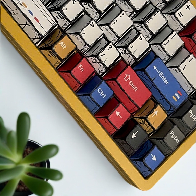 Keycap hoạt hình - Keycap Comic Wind-- Cherry profile PBT dyesub