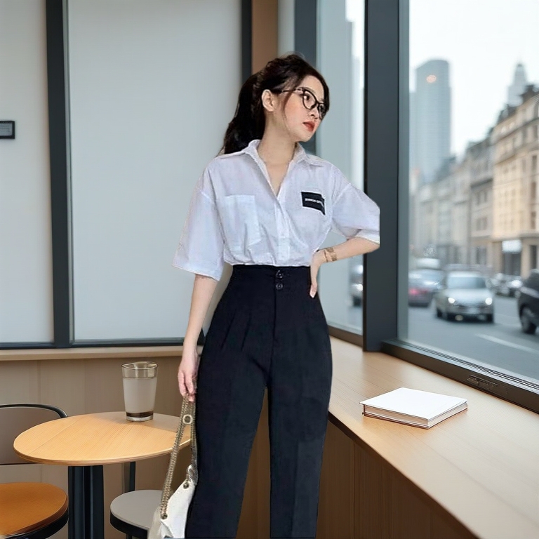 Quần Tây nữ lưng cao - quần tây học sinh,chất vải TM